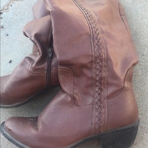 Nicole Wide Mid Calf brown dress boots